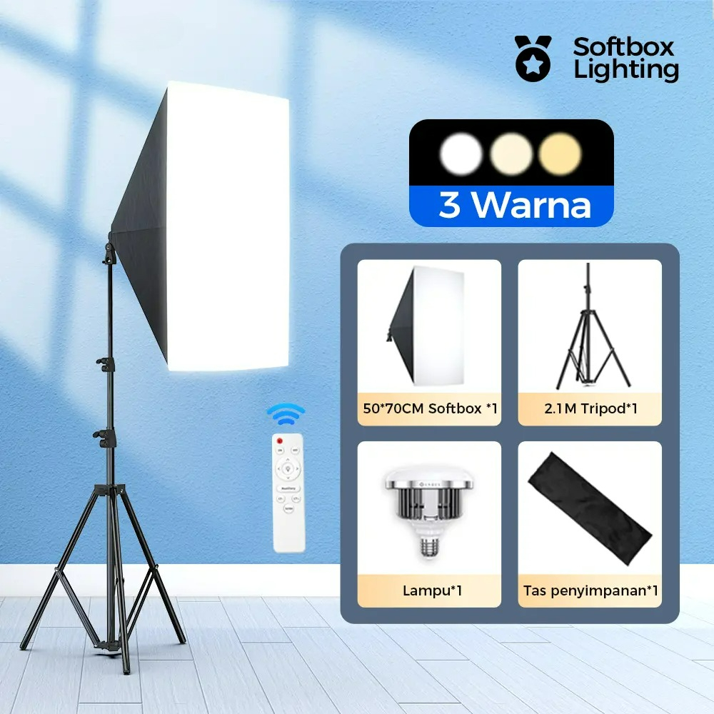 Photography Zone System - 50x70cm Softbox 85W/155W Bulb Photography Studio