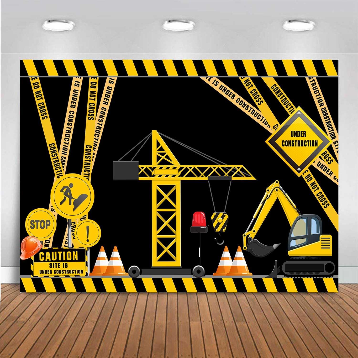 Photography Zone - Under Construction Photography Backdrop For Boys