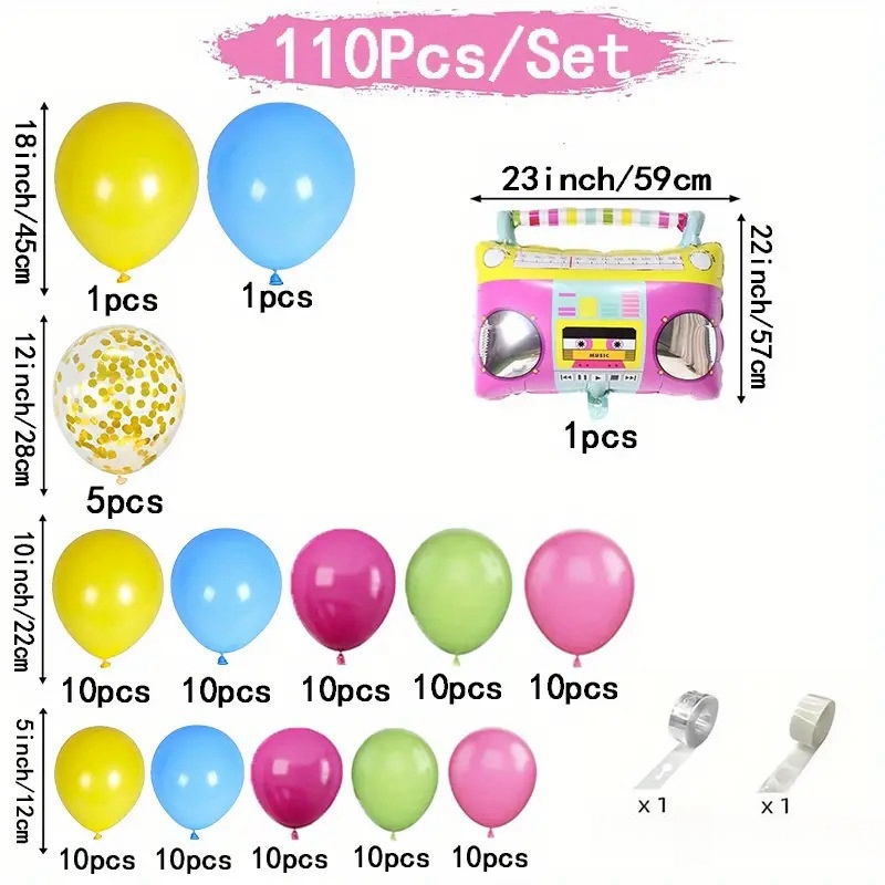 110Pcs Retro Eighties Disco Th - Photography Zone recension och pris