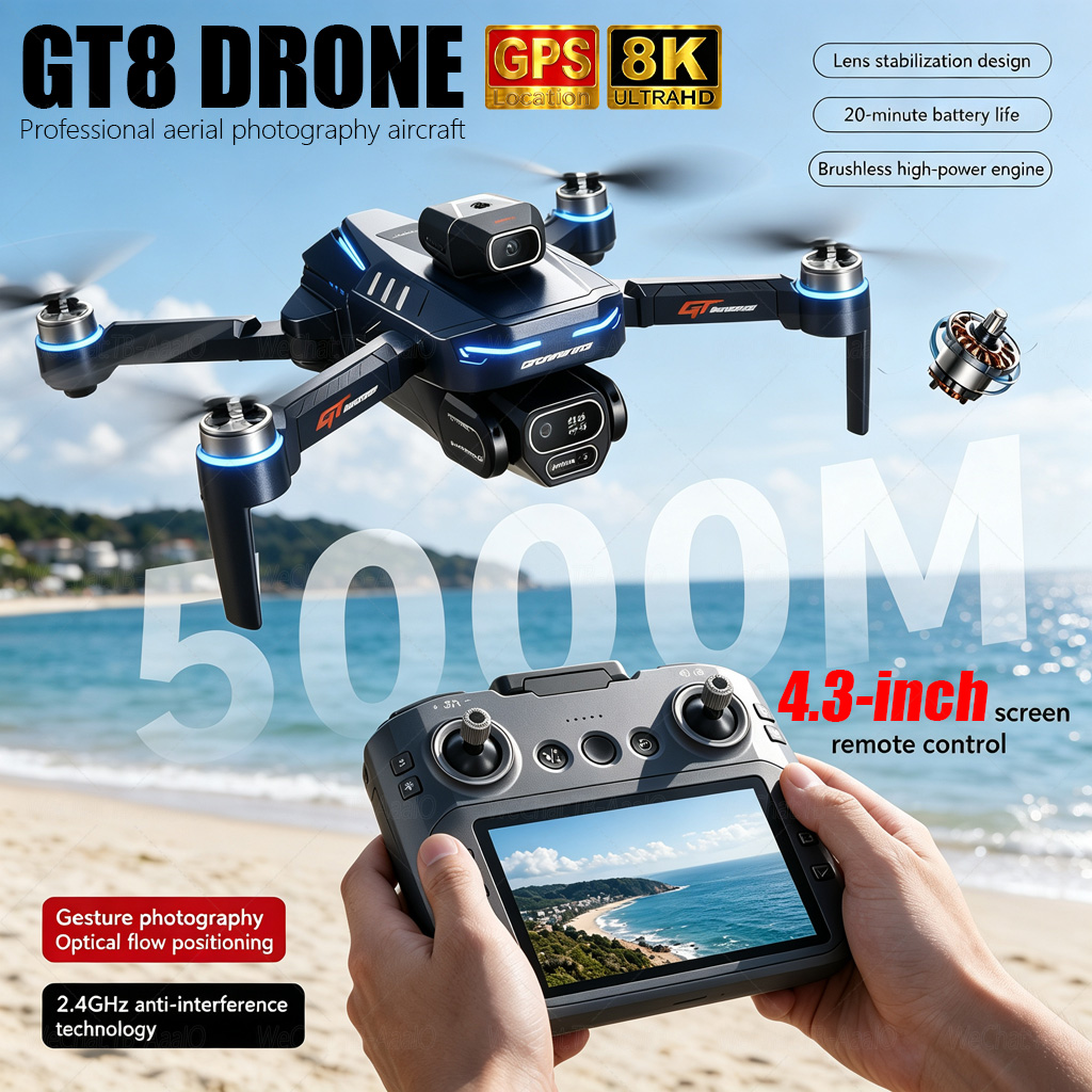 NEW GT8 HD RC Drone 4K Profess - Photography Pro recension och pris