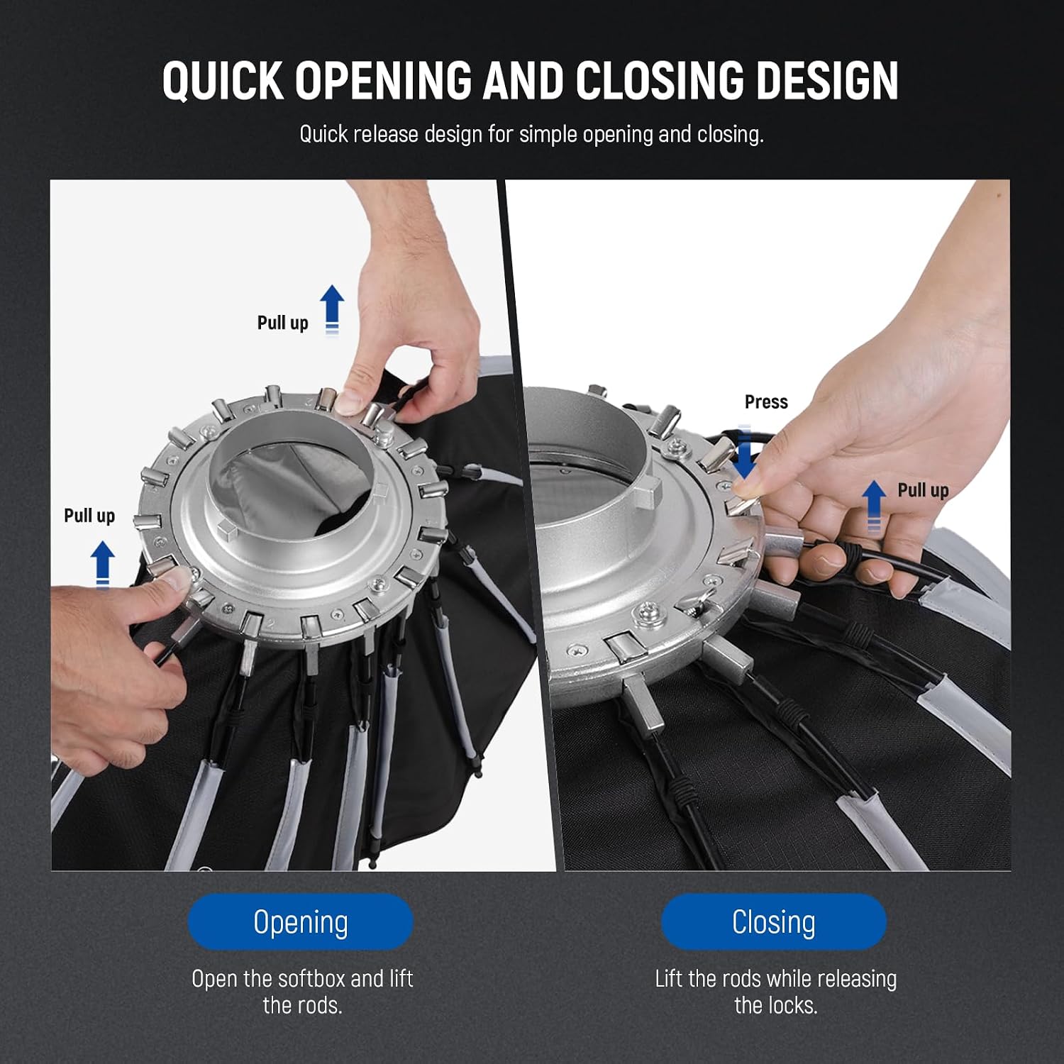 Parabolic Softbox with Bowens  - Photography Umbrella Lighting Kit recension och pris